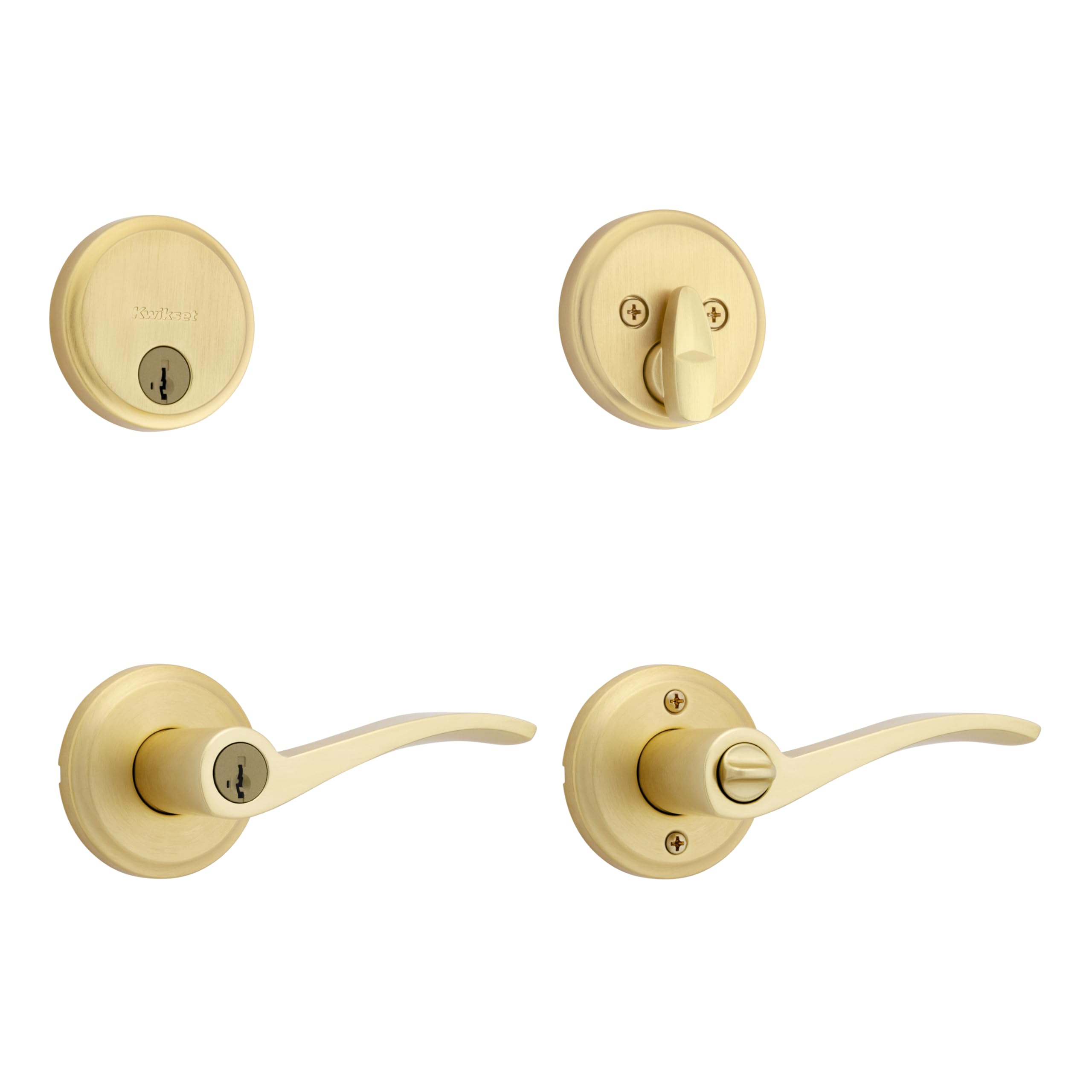 Kwikset Sedona Front Door Lock Handle and Deadbolt Combo Set